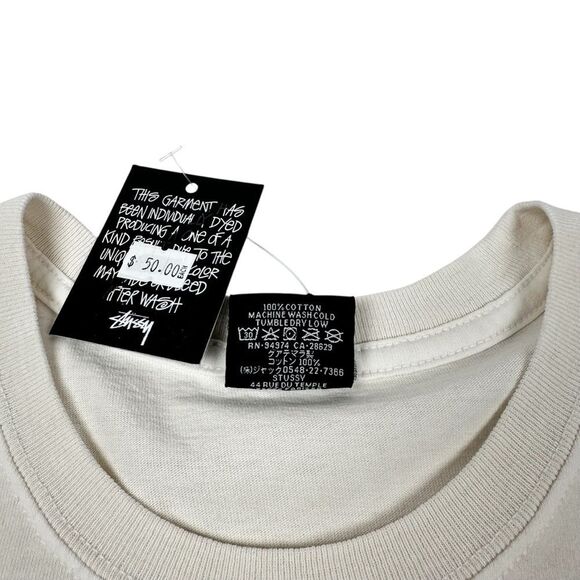 Stussy 8 Ball Pigment Dyed T-Shirt Size Medium Natural - Picture 5 of 5